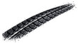 © dexdrax - curved tire track arcs across a white background, finished with scattered splash splatters. Ideal for automotive, speed, and design concepts, conveying motion, momentum.