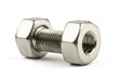 © dhdd - Stainless steel nuts and bolts on a white background, used in hardware engineering catalogs