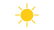 © M.A.K - A sunny day illustration of a radiant yellow sun shining brightly on a white backdrop