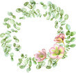 © milavas - Watercolor wreath of eucaliptus