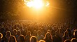 © Sayfar - A large assembly of individuals gathered closely together enjoying the warm glow of the bright sun during an outdoor celebration ,blurred ,celebration ,large