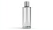 © miwako design studio - transparent Toner bottle with clear liquid, light gray metallic cap, no branding, isolated on clean white background