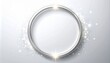 © HecoPhoto - Elegant silver circle frame with sparkling glitter on a white background, perfect for luxury, celebration, and abstract designs.