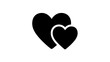 © Muhammadnur - Two black heart shapes symbolizing love, affection, and romantic feelings on a white background.
