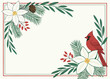 © MSH Creative Studio - Festive Christmas Border with Red Cardinal, Pine Branches and Berries