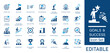 © Iconify - Goals and Business Success solid icon set. Includes symbols for Target Goal, Milestone, KPI Dashboard, and ROI. Solid vector icons for mission statement, performance metrics, and career growth.