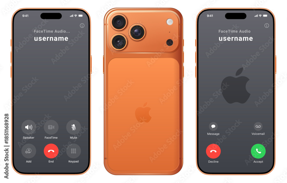 Apple iOS Call Screen Interface on Apple iPhone 17 Pro Max, iPhone Call ...