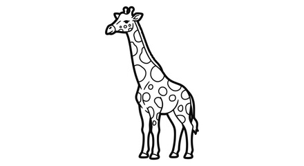 Cute cartoon giraffe outline: playful safari animal with spots