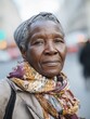 © Johannes - senior african woman looking at camera outdoor in the city  focus on face no logos no brands ar 34