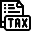 © Yaprativa - tax line icon. Clean and minimalist vector icon for websites, mobile apps, presentations, and logos. Fully scalable and customizable for any project.
