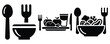 © Bemol - Black silhouette child nutrition meal modern vector icon set on transparent background
