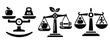 © Bemol - Black silhouette diet wellness balance modern vector icon set on transparent background