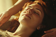 © Tetiana - Generative AI image of peaceful young woman relaxing with eyes closed during alternative aromatherapy healing session