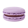 © olegganko - Delicious Purple Macaron With Chocolate Filling on White Background