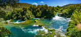 Beautiful landscape in the Krka National Park in Croatia. Natural Waterfalls. Natural wonders