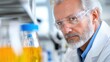 © Design Depot - Chemist examines samples with care in a vibrant laboratory setting