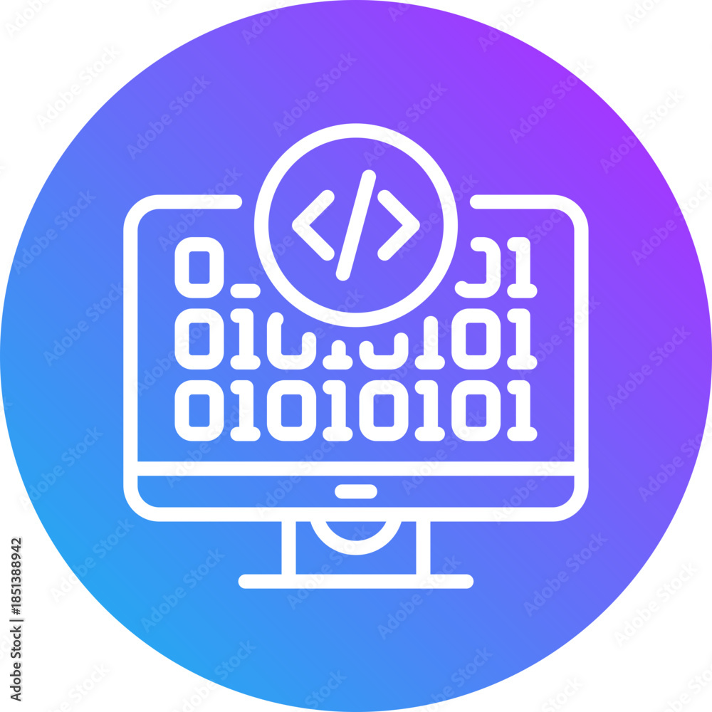 Programing code icon for digital finance, business, website ...