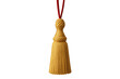 © Michael - Golden wooden decorative tassel with carved details and a red hanging cord, offering a classic aesthetic, isolated on transparent background