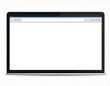 © Bang - Open laptop screen displaying a blank browser window on white