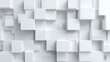 © Samsul - Abstract geometric relief of varying size white cubes in offset grid