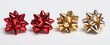© Stokfish - The Gift Bows Arranged in Red and Gold Metallic Finish on White Background
