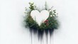 © Kakabe - A serene heart-shaped design surrounded by lush greenery and colorful flowers, perfect for themes of love, nature, and wellness, Ideal for greeting cards, posters, or social media content,