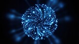 Blue glowing particle sphere