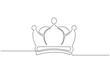 © madhuri - Crown continuous one line drawing minimalist art for royal logo design on white background