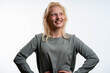 © Nenad - Young blondie woman over white isolated background laughing