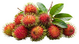 Cluster of spiky rambutan fruits