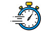 © Zulharyono - Minimal Blue Stopwatch Outline Illustration Symbolizing Time Tracking, Speed, and Performance