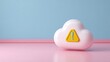 © Sawyer0 - A cute glossy 3D white cloud icon with a warning symbol represents system alerts, data risks, and technical issues in a clean digital style.