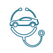 © fazlay907 - Blue line of a smiling car with a stethoscope smile