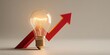 © LifeFree studio - Rising Electricity Prices Concept with Glowing Light Bulb and Upward Arrow Symbolizing Energy Cost Increase