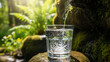 © md - Fresh natural water fills a glass in sunlight
