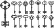 © vectortatu - Medieval keys silhouettes