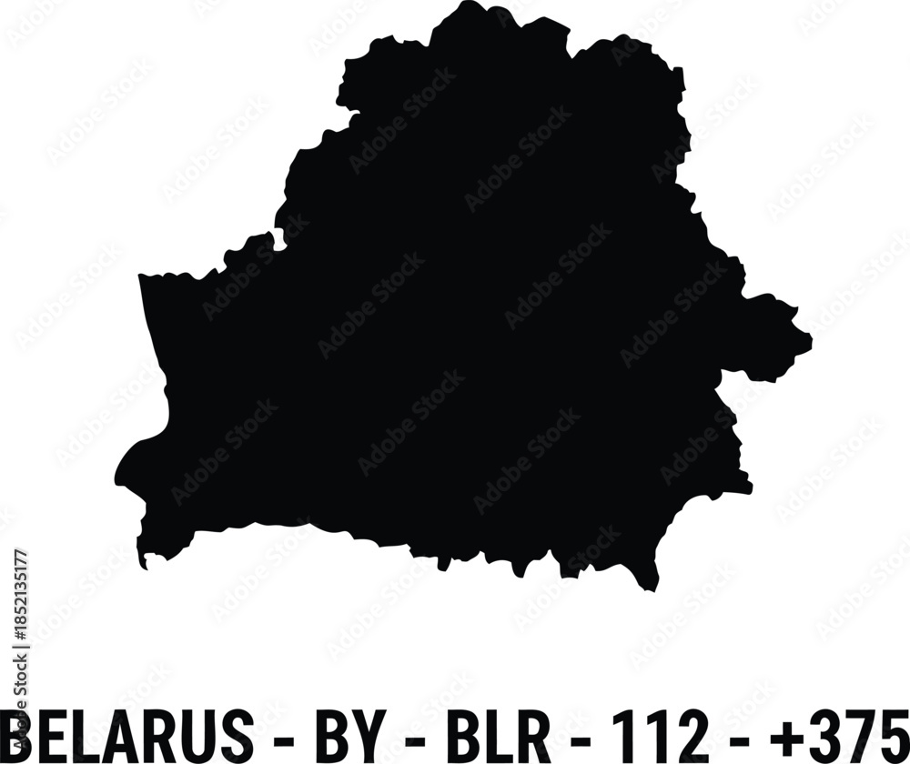 Map of belarus with country code and dialing code details Stock Vector ...