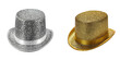 © md - Glittering Gold and Silver Top Hats for Celebration