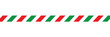 © Sumaia - red white green diagonal striped border decoration ribbon for christmas and italian theme design isolated on white background.