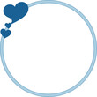 © Eva Elrod - Blue Heart Circle Frame with Multiple Hearts Decorative Design