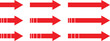 © Habibullah990 - Set of red arrow icons pointing right for navigation vector set