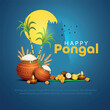 © RMAKE - Vector illustration of Happy Pongal Holiday Harvest Festival of Tamil Nadu South India greeting vector background