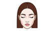 © Aan - Front view of a womans face with closed eyes