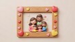 © IrmaPrastiwi - Happy Clay Style Family Portrait in Heart-Decorated Wooden Frame