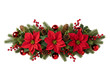 © faysal - Vibrant Christmas Decoration with Poinsettias and Ornaments Isolated on transparent background