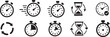 © BK2003 - Timers' icon set on transparent background. Stopwatch symbol. countdown Timer vector illustration