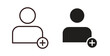 © iconic - Following icons. thin line and glyph vector icons pack on white background