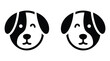 © Shehab - Cute black and white dog faces. happy puppy cartoon icon design