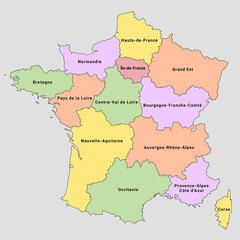 France map, administrative map of France, France department map, French Republic map
