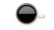 © Nicolae - Overhead view of a cup of black coffee isolated PNG, dark roast beverage on transparent background for design and commercial use